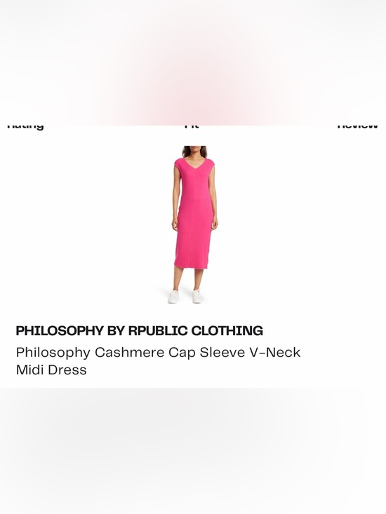 Philosophy Dresses & Skirts - EUC Philosophy Hot Pink V-Neck Cap Sleeve Midi Dress Size XL 16-18